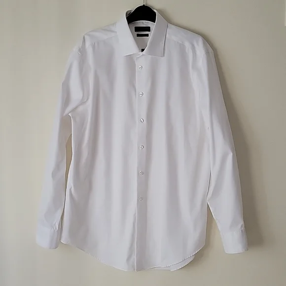 Calvin Klein Shirts Calvin Klein Mens White Slim Fit Long